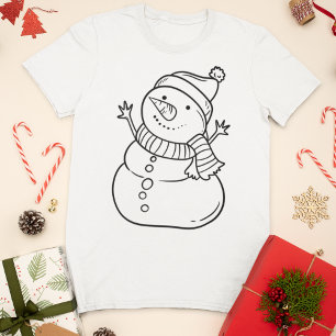 Minimalist Christmas Snowman T-Shirt