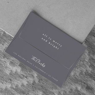 Minimalist Christmas Stylish Scandi Slate Grey Envelope
