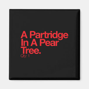 Minimalist Christmas T Shirt - Partridge In A Pear Magnet