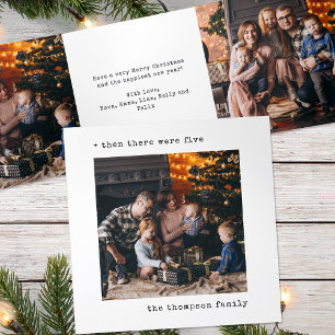 Minimalist Christmas Then There Were Five Family Tri-Fold Holiday Card