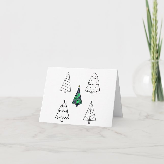 Minimalist Christmas Tree  Card (Front)