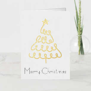 Minimalist Christmas Tree Card in Gold