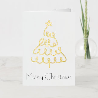 Minimalist Christmas Tree Card in Gold