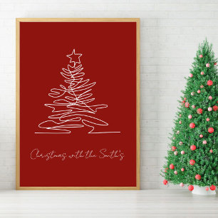 Minimalist Christmas Tree Family Holiday Poster