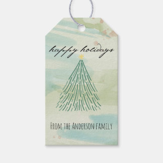 Minimalist christmas tree gift tags