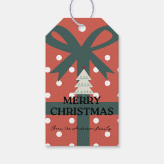 Minimalist christmas tree gift tags