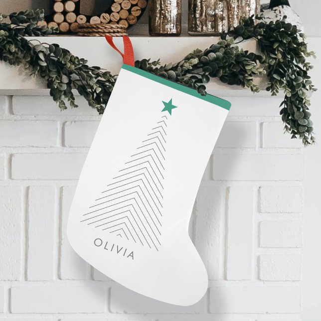 Minimalist Christmas Tree | Green Star Scandi Small Christmas Stocking (Creator Uploaded)