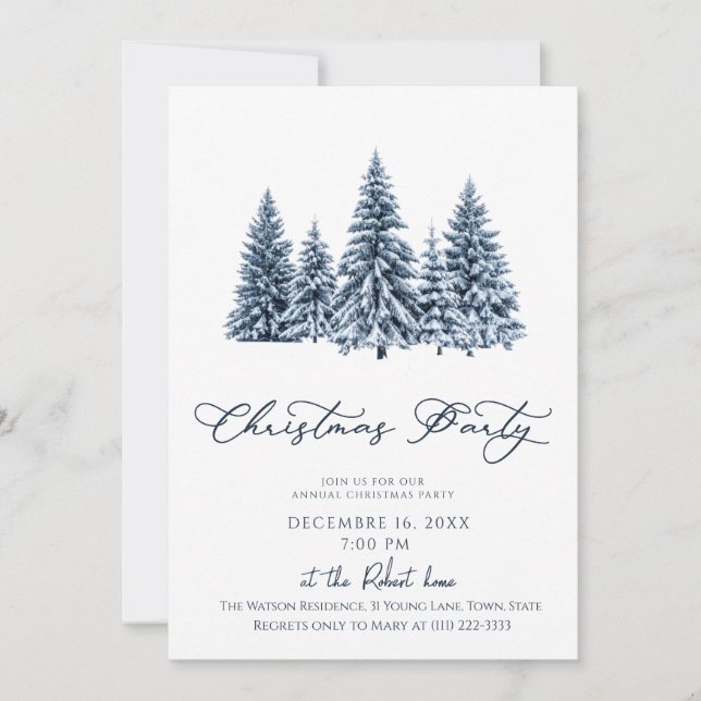 Minimalist Christmas Tree Holiday party Invitation (Front)