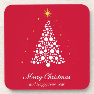 Minimalist Christmas Tree Illustration Coaster
