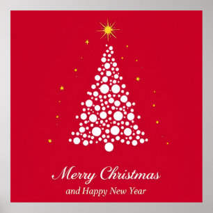 Minimalist Christmas Tree Illustration Poster
