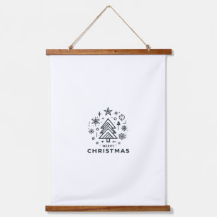 Minimalist Christmas Tree Merry Christmas Design Hanging Tapestry