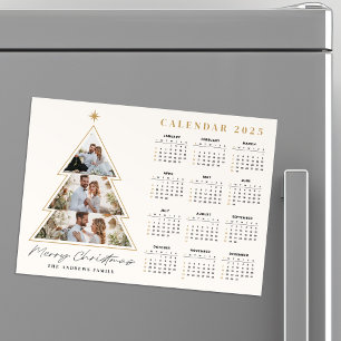 Minimalist Christmas Tree Photo Collage Calendar