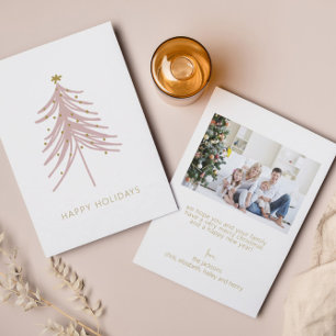 Minimalist Christmas Tree Photo Holiday Card