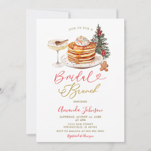 Minimalist Christmas Tree Winter Bridal Brunch Invitation