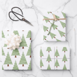 Minimalist Christmas Tree Wrapping Paper Sheet