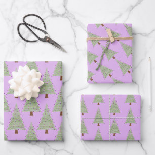 Minimalist Christmas Tree Wrapping Paper Sheet