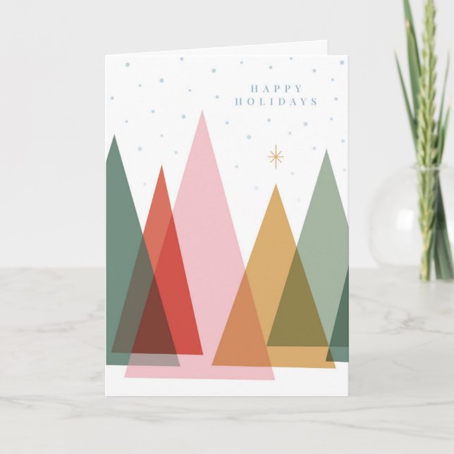 Minimalist Christmas Trees Holiday Card (Front)