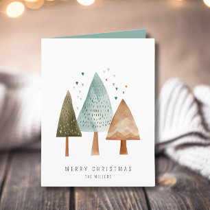 Minimalist Christmas Trees Merry Christmas  Holiday Card