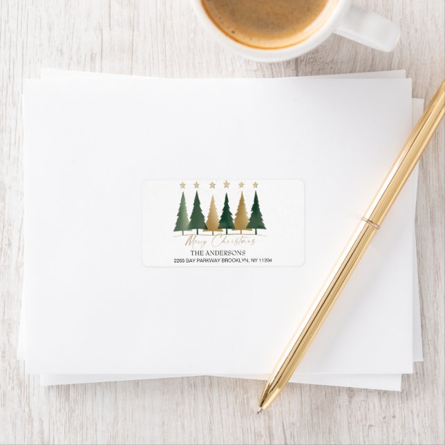 Minimalist Christmas Trees Return Address Label (Insitu)