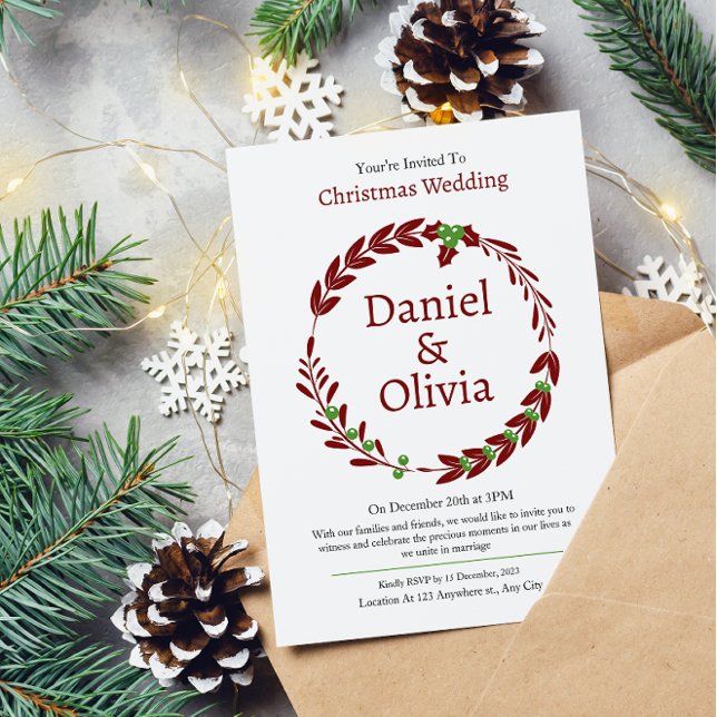Minimalist Christmas Wedding Invitation (Creator Uploaded)