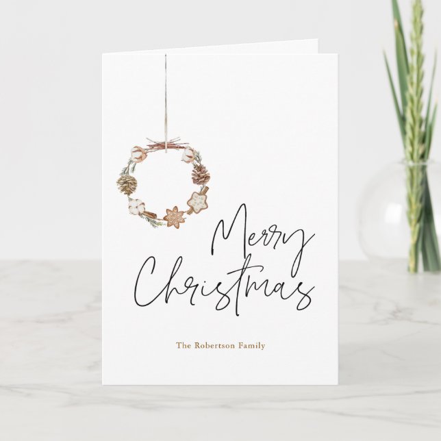 Minimalist Christmas Wreath Card (Front)