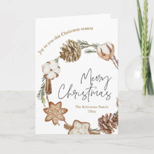 Minimalist Christmas Wreath Holiday Card