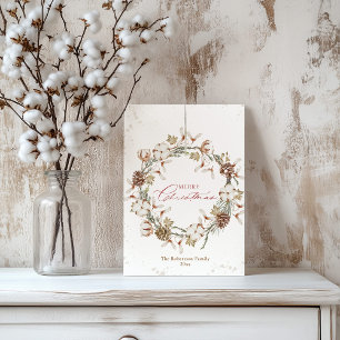 Minimalist Christmas Wreath Holiday Card