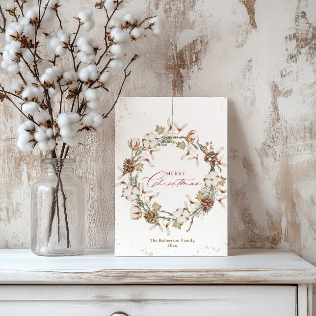 Minimalist Christmas Wreath Holiday Card (Creator Uploaded)