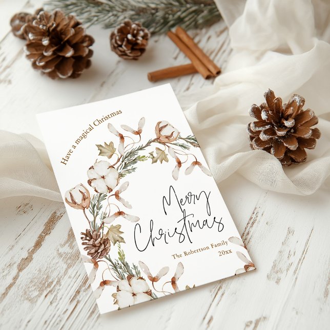 Minimalist Christmas Wreath Holiday Card (Creator Uploaded)