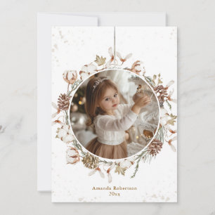 Minimalist Christmas Wreath Photo card