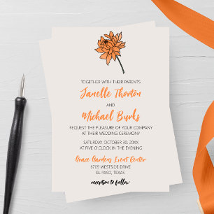 Minimalist Chrysanthemum Wedding Invitation