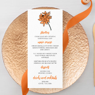Minimalist Chrysanthemum Wedding Menu