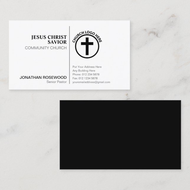 Minimalist Church Pastors & Religious Figures Business Card (Front/Back)