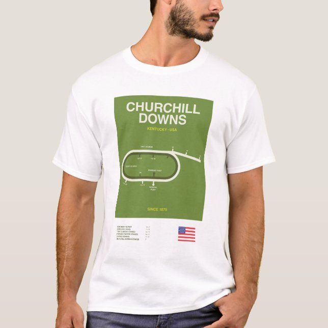 Minimalist Churchill Downs Horse Racing Tee (Front)