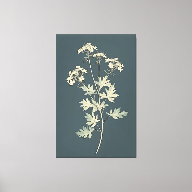 Minimalist Cilantro Leaves  Canvas Print (Front)