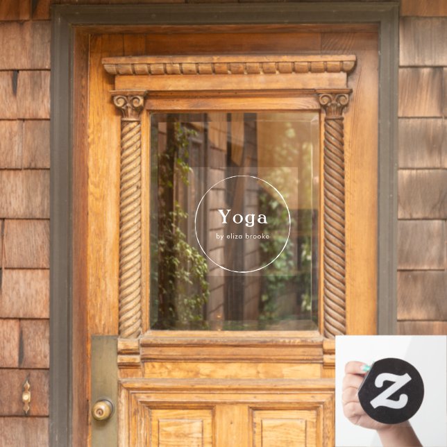 Minimalist Circle Business Name Branding Window Cling (Home Door)