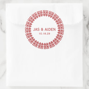 Minimalist Circle Double Happiness Chinese Wedding Classic Round Sticker