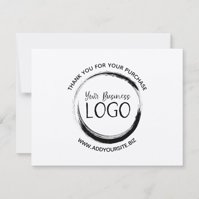 Minimalist Circle Logo Purchase Thank You Card (Front)