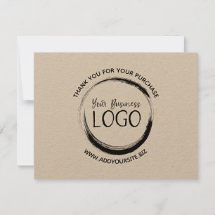 Minimalist Circle Logo Purchase Thank You Card