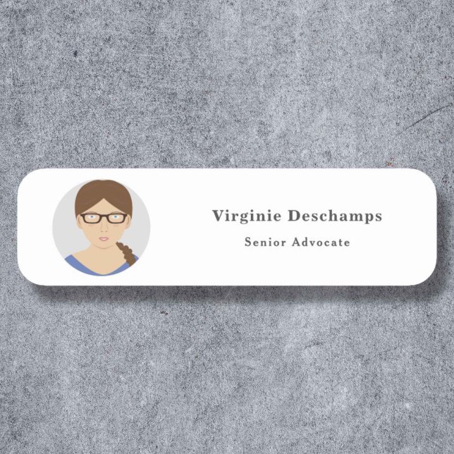 Minimalist Circle Photo Employee Name Tag (Minimalist Circle Photo Employee Name Tag)