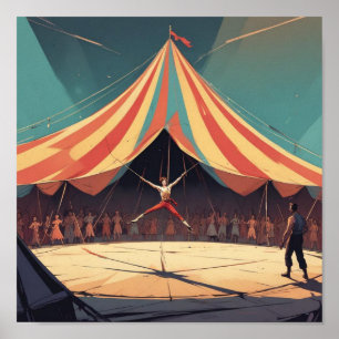 Minimalist Circus Scene Poster