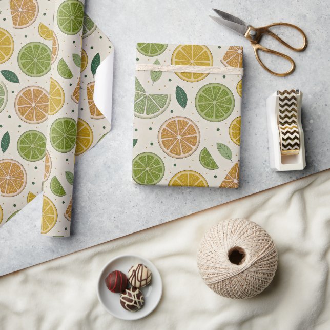 Minimalist Citrus Slice Gift  Wrapping Paper (Crafts)