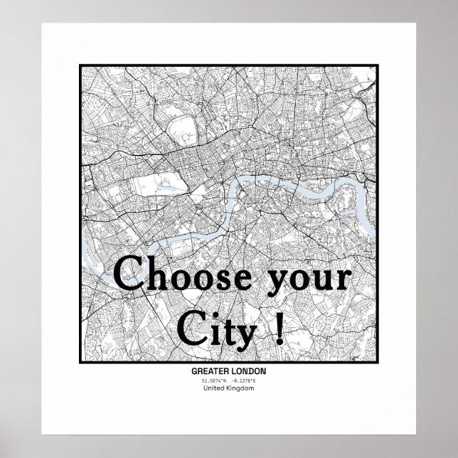 Minimalist City Maps Poster Line Art (Front)