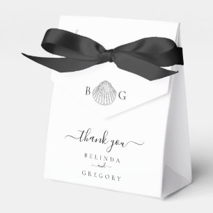 Minimalist Clam Seashell Monogram Wedding Favour Box