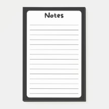 Minimalist Classic Black and White Post-It® Notes
