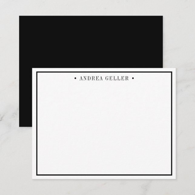 Minimalist Classic Black Border Name Card (Front/Back)