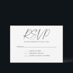 Minimalist Classic Black White Modern Bat Mitzvah  RSVP Card<br><div class="desc">This minimalist RSVP card in black and white features elegant handwritten lettering paired with clean, easy-to-read response lines. Guests can clearly indicate their attendance, decline if needed, and note the number of guests attending, making it both practical and polished. Designed to coordinate seamlessly with modern invitation suites, it adds a...</div>
