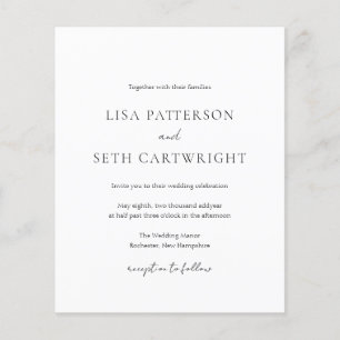 Minimalist Classic Budget Wedding Invitation