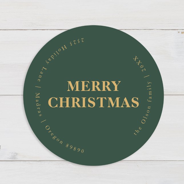 Minimalist Classic Christmas Green Envelope Seals (Creator Uploaded)
