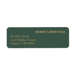 Minimalist Classic Christmas Green Return Address